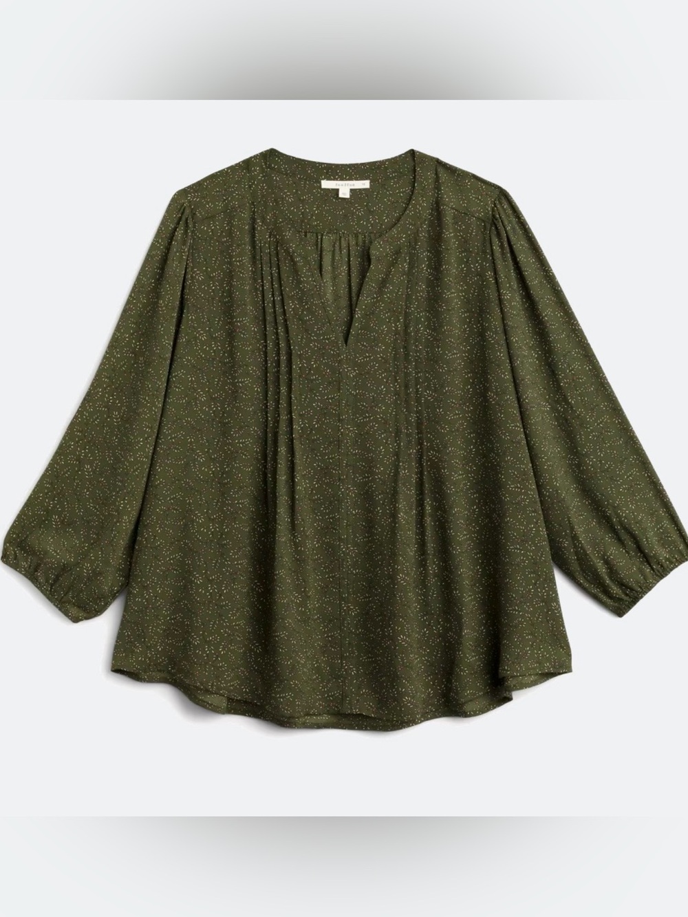 Cheran Pleat Detail blouse in olive. Purchased from Poshmark